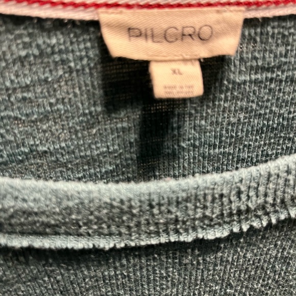 Anthropologie Pilcro Women’s xl Teal Long Sleeve top with ruffle trim - Picture 4 of 7